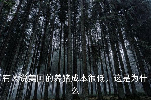 有人說美國的養(yǎng)豬成本很低，這是為什么