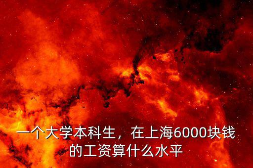 一個大學本科生，在上海6000塊錢的工資算什么水平