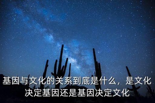 基因與文化的關(guān)系到底是什么，是文化決定基因還是基因決定文化