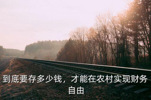 到底要存多少錢，才能在農(nóng)村實(shí)現(xiàn)財(cái)務(wù)自由