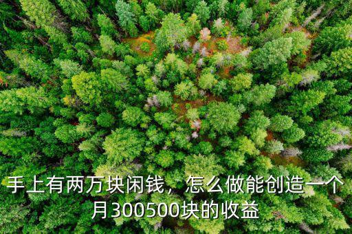手上有兩萬(wàn)塊閑錢，怎么做能創(chuàng)造一個(gè)月300500塊的收益