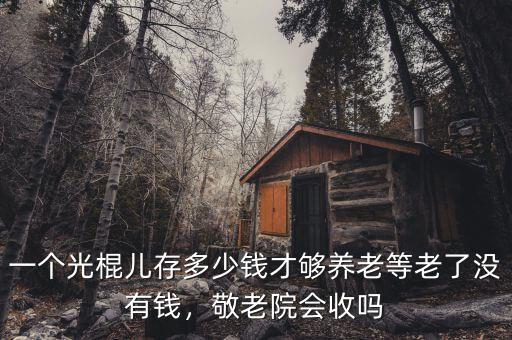 一個光棍兒存多少錢才夠養(yǎng)老等老了沒有錢，敬老院會收嗎