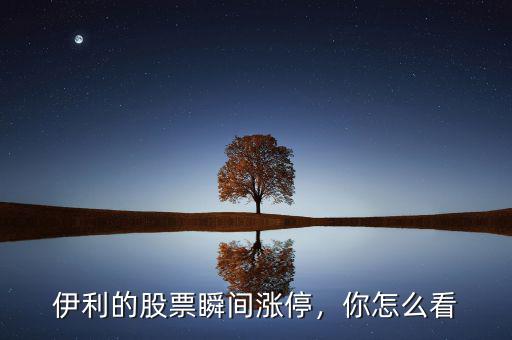 伊利的股票瞬間漲停，你怎么看