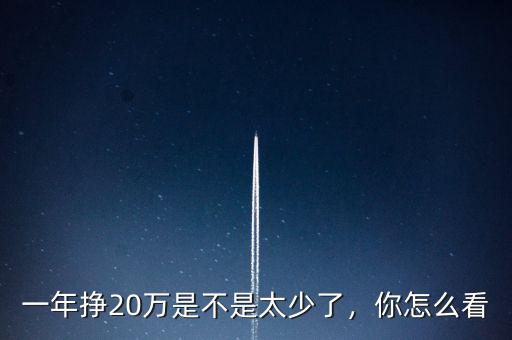 一年掙20萬(wàn)是不是太少了，你怎么看