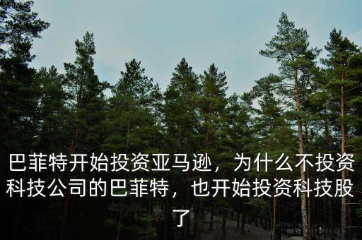 巴菲特開(kāi)始投資亞馬遜，為什么不投資科技公司的巴菲特，也開(kāi)始投資科技股了