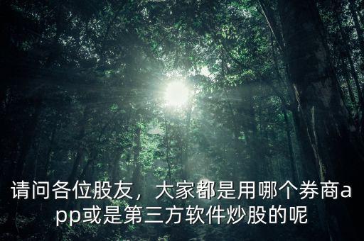 請問各位股友，大家都是用哪個券商app或是第三方軟件炒股的呢