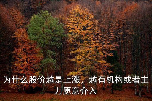 為什么股價越是上漲，越有機構(gòu)或者主力愿意介入