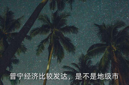 普寧經濟比較發(fā)達，是不是地級市