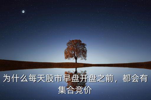 為什么每天股市早盤開盤之前，都會有集合競價
