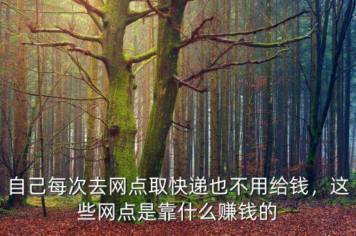 自己每次去網(wǎng)點(diǎn)取快遞也不用給錢(qián)，這些網(wǎng)點(diǎn)是靠什么賺錢(qián)的