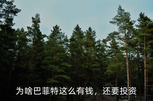 為啥巴菲特這么有錢，還要投資