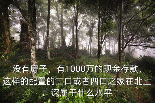 沒有房子，有1000萬(wàn)的現(xiàn)金存款，這樣的配置的三口或者四口之家在北上廣深屬于什么水平
