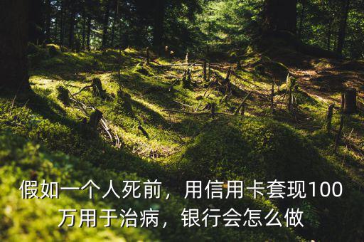 假如一個(gè)人死前，用信用卡套現(xiàn)100萬用于治病，銀行會(huì)怎么做
