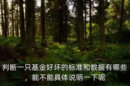 判斷一只基金好壞的標(biāo)準(zhǔn)和數(shù)據(jù)有哪些，能不能具體說明一下呢