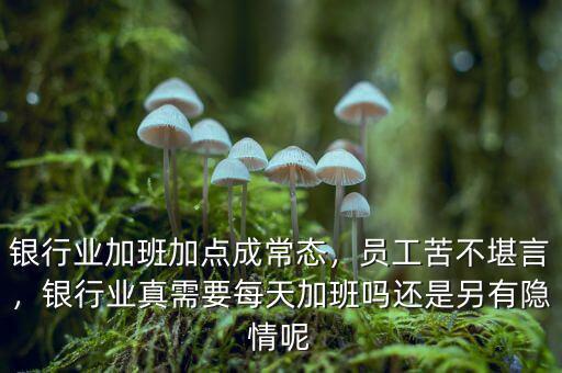 銀行業(yè)加班加點(diǎn)成常態(tài)，員工苦不堪言，銀行業(yè)真需要每天加班嗎還是另有隱情呢