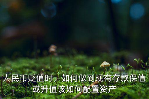 人民幣貶值時，如何做到現(xiàn)有存款保值或升值該如何配置資產(chǎn)