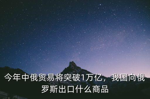 今年中俄貿(mào)易將突破1萬(wàn)億，我國(guó)向俄羅斯出口什么商品