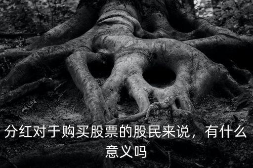 分紅對于購買股票的股民來說，有什么意義嗎