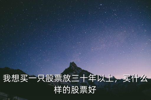 我想買一只股票放三十年以上，買什么樣的股票好
