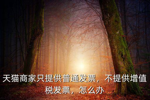 天貓商家只提供普通發(fā)票，不提供增值稅發(fā)票，怎么辦