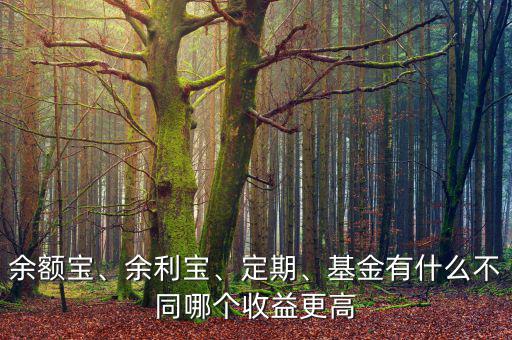 余額寶、余利寶、定期、基金有什么不同哪個收益更高