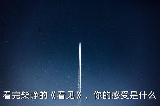 看完柴靜的《看見》，你的感受是什么