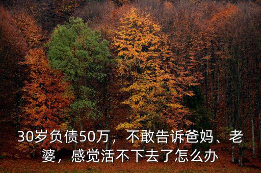 30歲負(fù)債50萬，不敢告訴爸媽、老婆，感覺活不下去了怎么辦