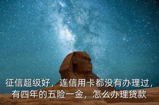征信超級(jí)好，連信用卡都沒有辦理過，有四年的五險(xiǎn)一金，怎么辦理貸款