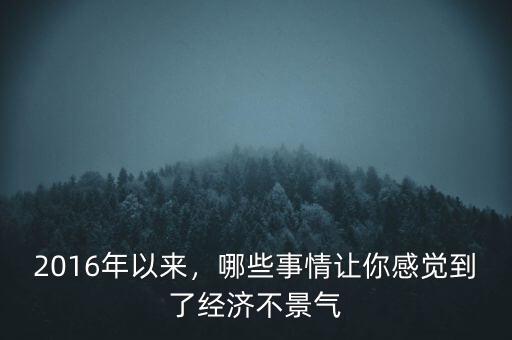 2016年以來，哪些事情讓你感覺到了經濟不景氣