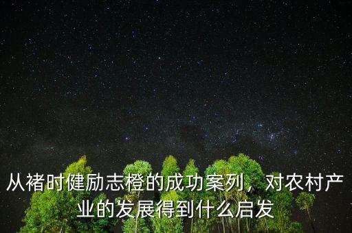 從褚時(shí)健勵(lì)志橙的成功案列，對(duì)農(nóng)村產(chǎn)業(yè)的發(fā)展得到什么啟發(fā)