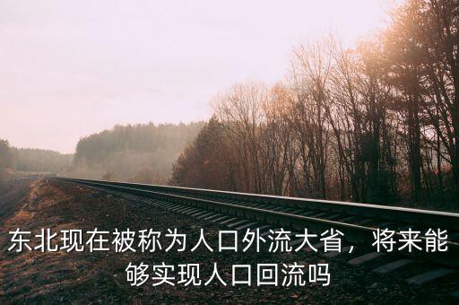 東北現(xiàn)在被稱為人口外流大省，將來能夠?qū)崿F(xiàn)人口回流嗎