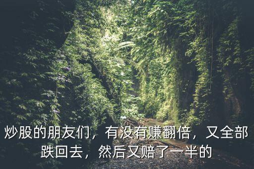 炒股的朋友們，有沒有賺翻倍，又全部跌回去，然后又賠了一半的