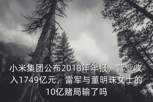 小米集團公布2018年年報，營業(yè)收入1749億元，雷軍與董明珠女士的10億賭局輸了嗎