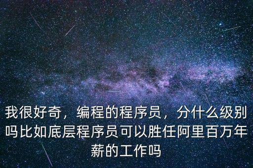 我很好奇，編程的程序員，分什么級(jí)別嗎比如底層程序員可以勝任阿里百萬年薪的工作嗎
