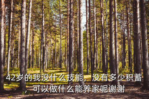 42歲的我沒什么技能，沒有多少積蓄，可以做什么能養(yǎng)家呢謝謝