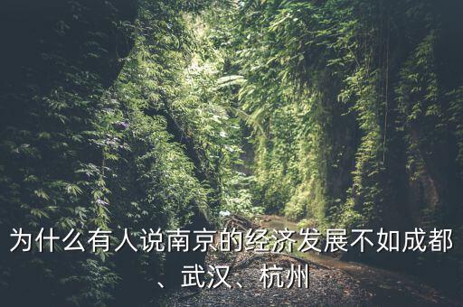 為什么有人說南京的經(jīng)濟發(fā)展不如成都、武漢、杭州