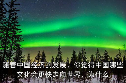 隨著中國經(jīng)濟的發(fā)展，你覺得中國哪些文化會更快走向世界，為什么