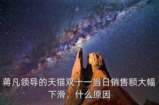 蔣凡領(lǐng)導(dǎo)的天貓雙十一當(dāng)日銷(xiāo)售額大幅下滑，什么原因