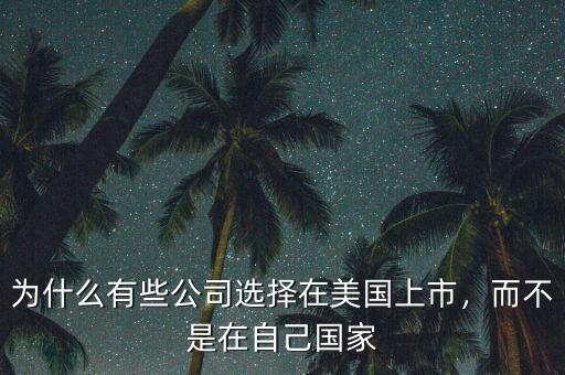為什么有些公司選擇在美國上市，而不是在自己國家