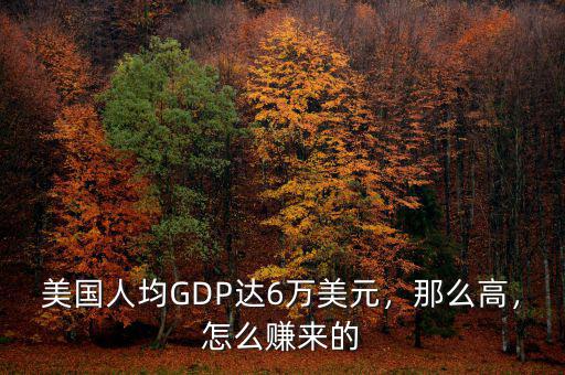 美國人均GDP達6萬美元，那么高，怎么賺來的