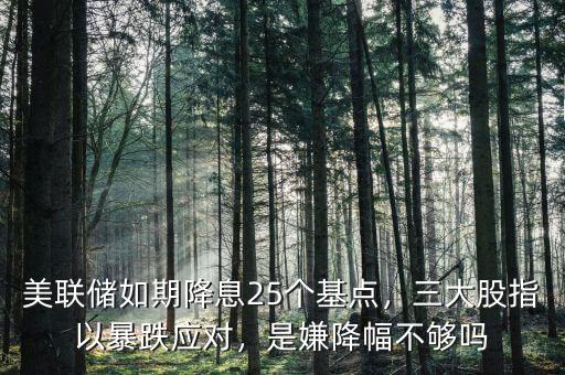 美聯(lián)儲(chǔ)如期降息25個(gè)基點(diǎn)，三大股指以暴跌應(yīng)對(duì)，是嫌降幅不夠嗎