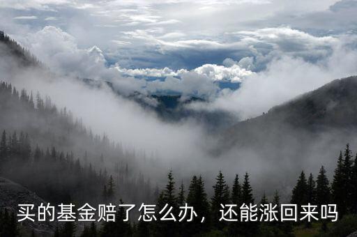 買的基金賠了怎么辦，還能漲回來(lái)嗎