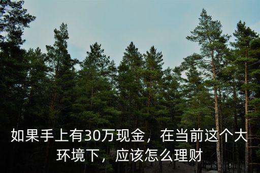 如果手上有30萬現(xiàn)金，在當(dāng)前這個大環(huán)境下，應(yīng)該怎么理財