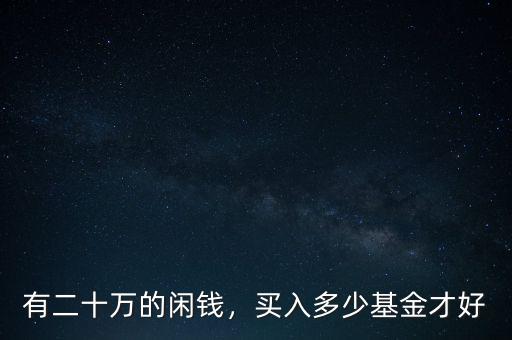 有二十萬的閑錢，買入多少基金才好