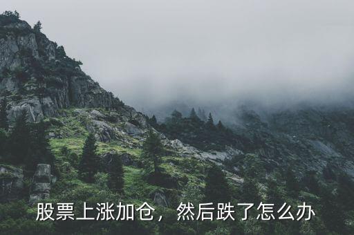 股票上漲加倉，然后跌了怎么辦