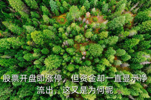 股票開盤即漲停，但資金卻一直顯示凈流出，這又是為何呢