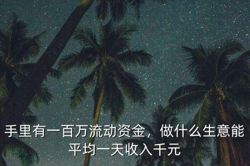 手里有一百萬(wàn)流動(dòng)資金，做什么生意能平均一天收入千元