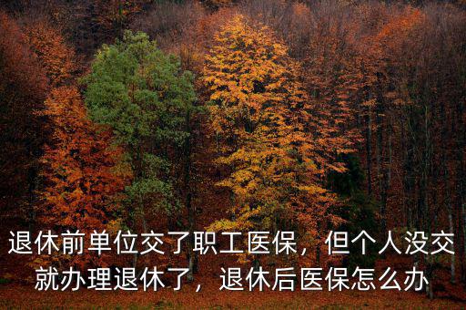 退休前單位交了職工醫(yī)保，但個(gè)人沒交就辦理退休了，退休后醫(yī)保怎么辦