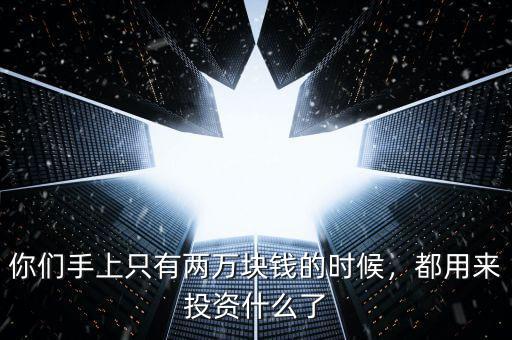 你們手上只有兩萬塊錢的時(shí)候，都用來投資什么了