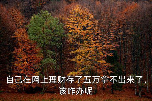 自己在網(wǎng)上理財存了五萬拿不出來了，該咋辦呢